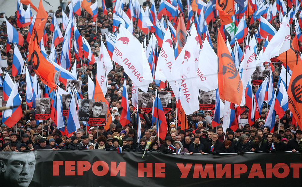 Марш памяти политика Бориса Немцова в Москве. Фото: Сергей Савостьянов / ТАСС