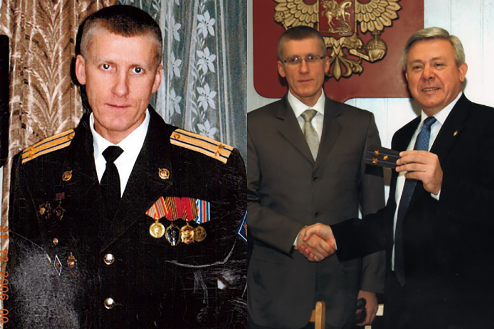 Слева — подполковник Петр Самарский. Справа — полковник Петр Самарский с генералом Сергеем Кокориным. Фото: личный архив Сергея Канева