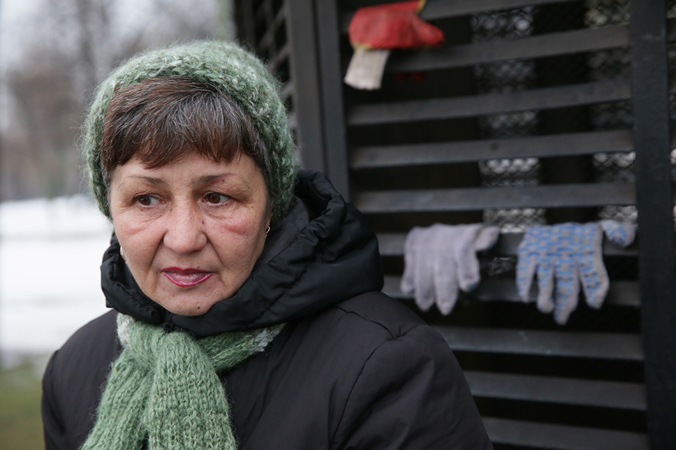 Одиночный пикеи Веры Шиховой в Ильинском сквере у здания администрации президента РФ. Фото: Павел Смертин / ТАСС