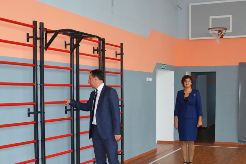 Отремонтированный спортзал в Поворинской сельской школе. Фото: Анна Вихлянцева / riavrn.ru