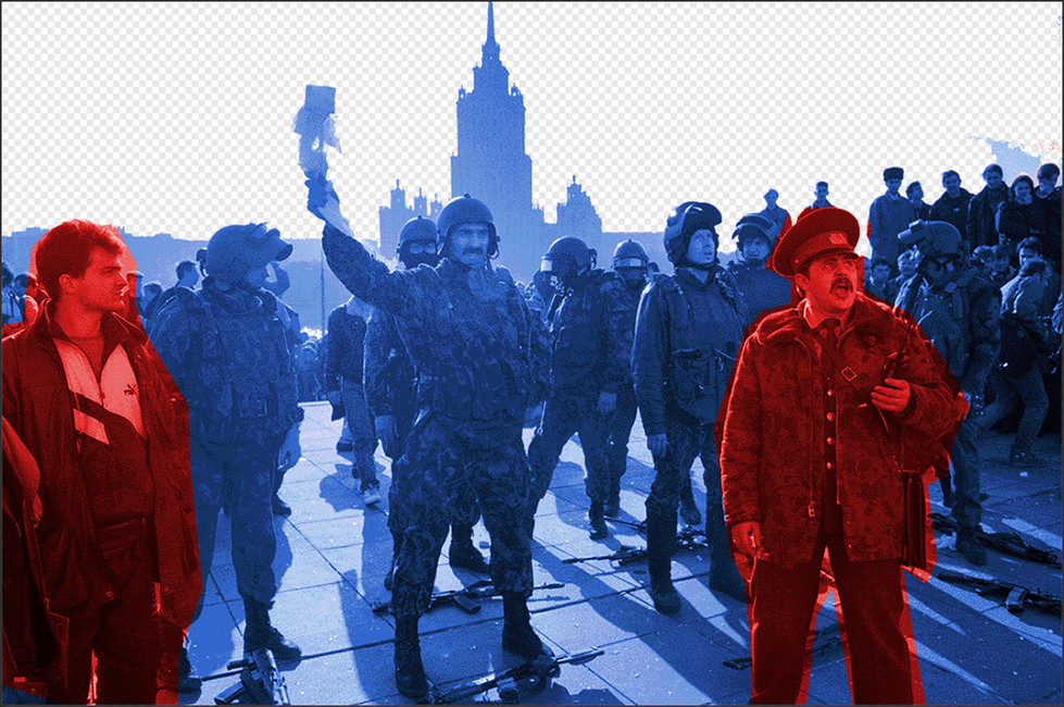 Во время штурма Белого дома, 4 октября 1993 года. Иллюстрация: Открытая Россия