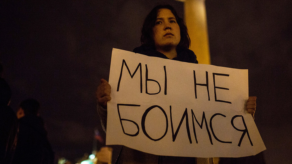 Самая жесткая: фоторепортаж Давида Френкеля с акции протеста в Санкт-Петербурге
