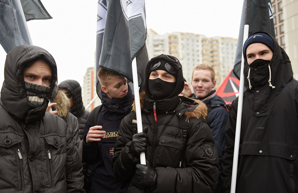 Участники марша в Люблино, 4 ноября 2017 года. Фото: Кристина Кормилицына / Коммерсантъ