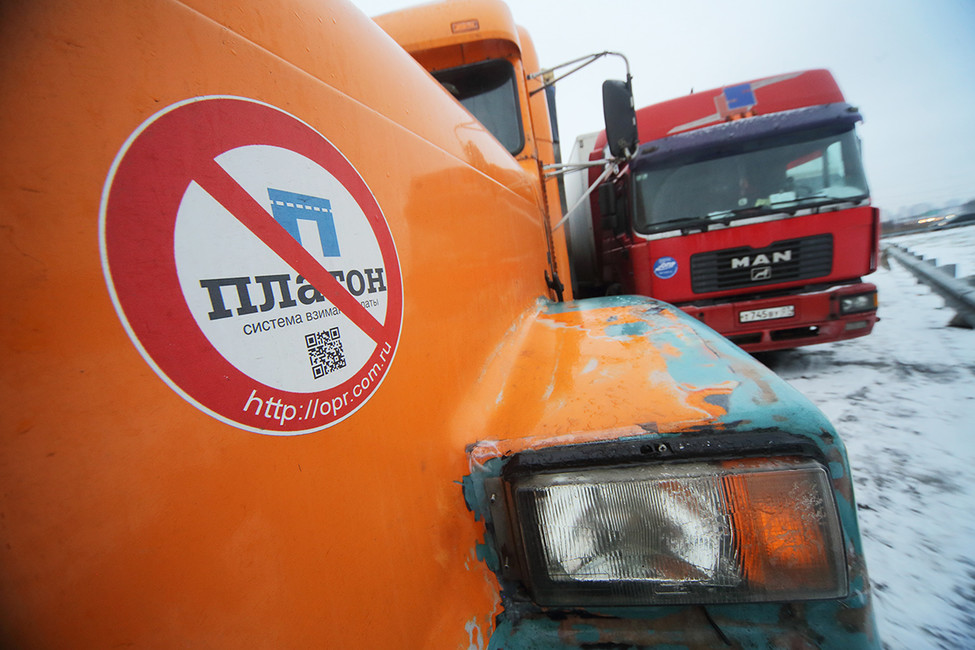 Во время забастовки против системы взимания платы за проезд по автодорогам «Платон», 15 декабря 2017 года. Фото: Замир Усманов / Интерпресс / ТАСС